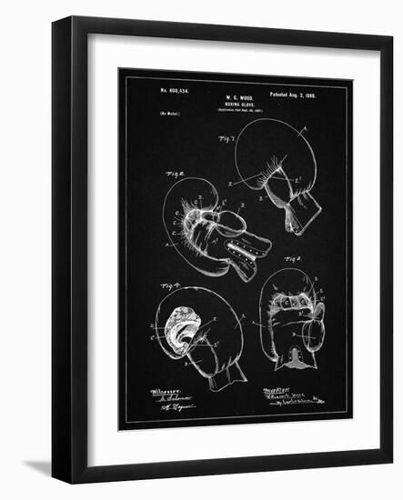 PP58-Vintage Black Vintage Boxing Glove 1898 Patent Poster-Cole Borders-Framed Giclee Print