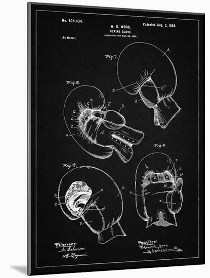 PP58-Vintage Black Vintage Boxing Glove 1898 Patent Poster-Cole Borders-Mounted Giclee Print