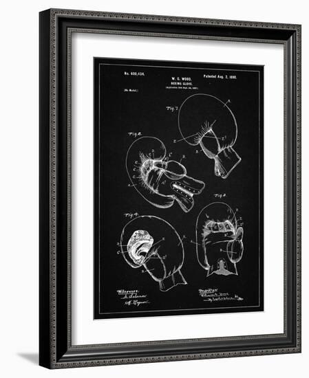 PP58-Vintage Black Vintage Boxing Glove 1898 Patent Poster-Cole Borders-Framed Giclee Print