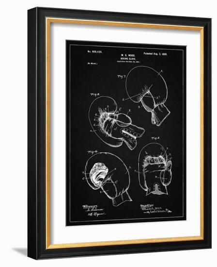 PP58-Vintage Black Vintage Boxing Glove 1898 Patent Poster-Cole Borders-Framed Giclee Print