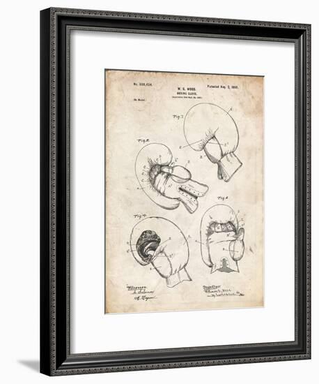 PP58-Vintage Parchment Vintage Boxing Glove 1898 Patent Poster-Cole Borders-Framed Giclee Print