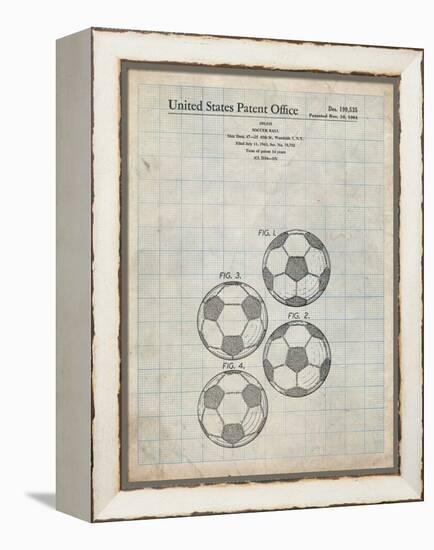 PP587-Antique Grid Parchment Soccer Ball 4 Image Patent Poster-Cole Borders-Framed Premier Image Canvas