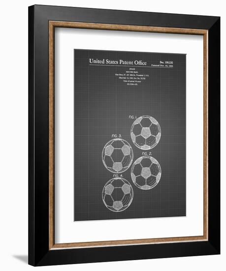 PP587-Black Grid Soccer Ball 4 Image Patent Poster-Cole Borders-Framed Premium Giclee Print