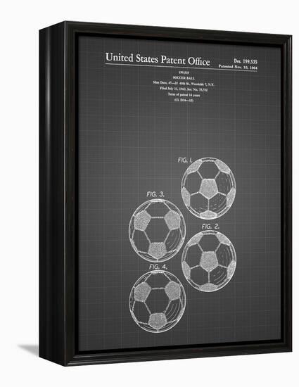 PP587-Black Grid Soccer Ball 4 Image Patent Poster-Cole Borders-Framed Premier Image Canvas