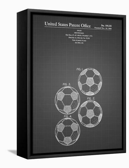 PP587-Black Grid Soccer Ball 4 Image Patent Poster-Cole Borders-Framed Premier Image Canvas