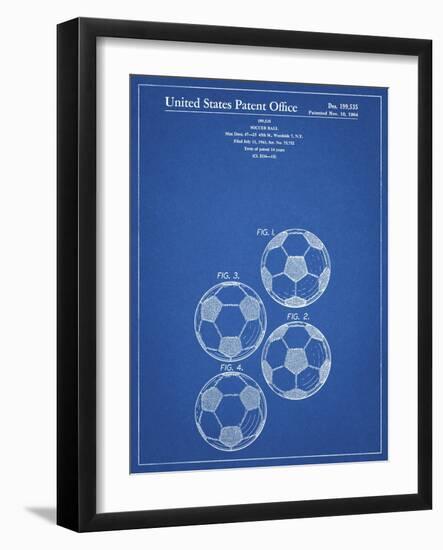 PP587-Blueprint Soccer Ball 4 Image Patent Poster-Cole Borders-Framed Giclee Print