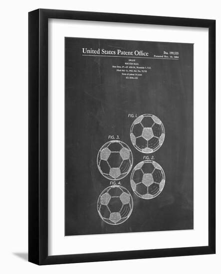 PP587-Chalkboard Soccer Ball 4 Image Patent Poster-Cole Borders-Framed Giclee Print