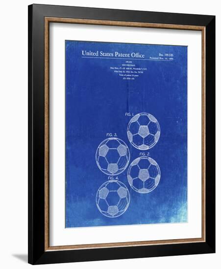 PP587-Faded Blueprint Soccer Ball 4 Image Patent Poster-Cole Borders-Framed Giclee Print