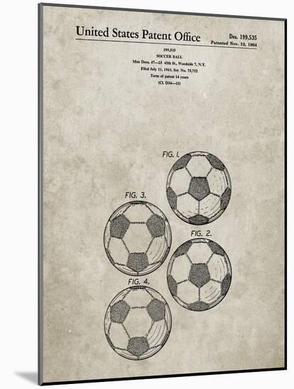 PP587-Sandstone Soccer Ball 4 Image Patent Poster-Cole Borders-Mounted Giclee Print