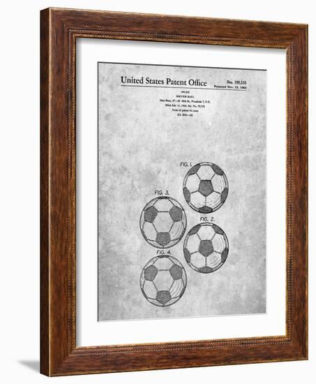 PP587-Slate Soccer Ball 4 Image Patent Poster-Cole Borders-Framed Giclee Print