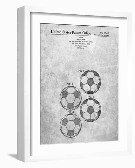 PP587-Slate Soccer Ball 4 Image Patent Poster-Cole Borders-Framed Giclee Print