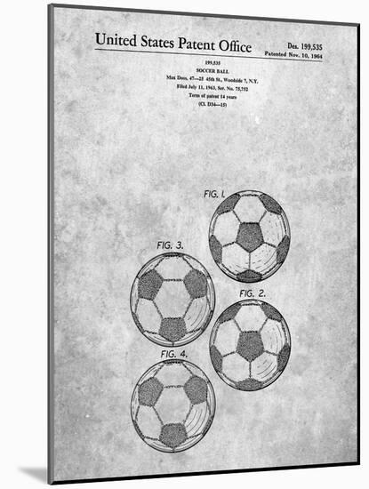 PP587-Slate Soccer Ball 4 Image Patent Poster-Cole Borders-Mounted Giclee Print