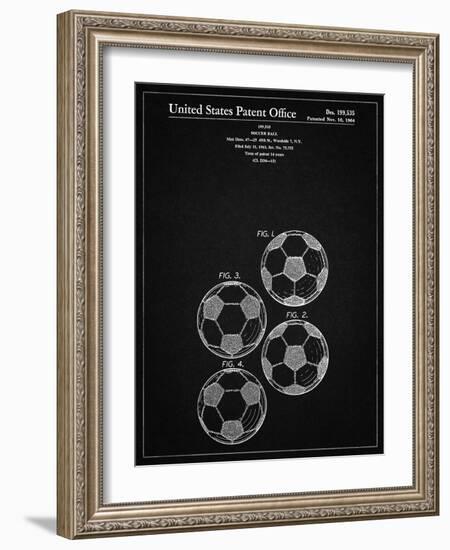 PP587-Vintage Black Soccer Ball 4 Image Patent Poster-Cole Borders-Framed Giclee Print