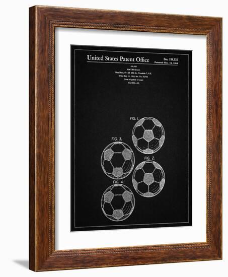 PP587-Vintage Black Soccer Ball 4 Image Patent Poster-Cole Borders-Framed Giclee Print