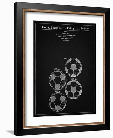 PP587-Vintage Black Soccer Ball 4 Image Patent Poster-Cole Borders-Framed Giclee Print