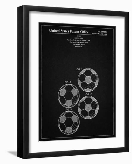 PP587-Vintage Black Soccer Ball 4 Image Patent Poster-Cole Borders-Framed Giclee Print