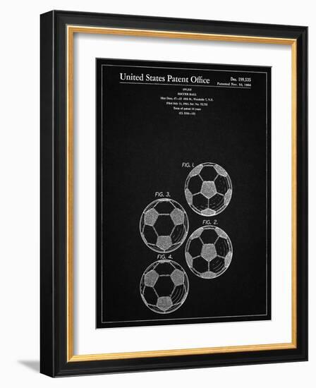 PP587-Vintage Black Soccer Ball 4 Image Patent Poster-Cole Borders-Framed Giclee Print