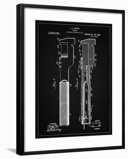 PP594-Vintage Black Adjustable Wrench 1922 Patent Poster-Cole Borders-Framed Giclee Print