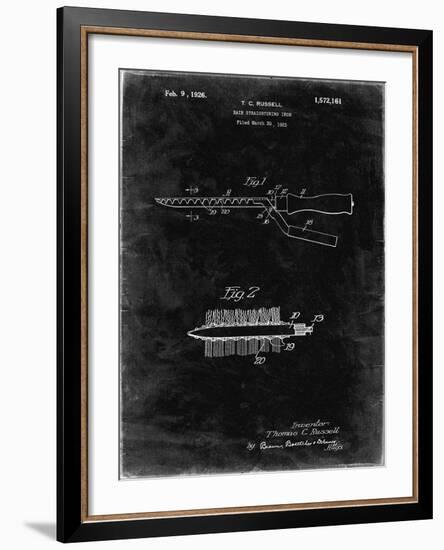 PP595-Black Grunge Curling Iron 1925 Patent Poster-Cole Borders-Framed Giclee Print