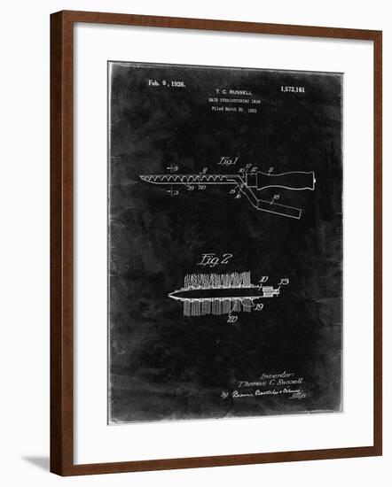 PP595-Black Grunge Curling Iron 1925 Patent Poster-Cole Borders-Framed Giclee Print