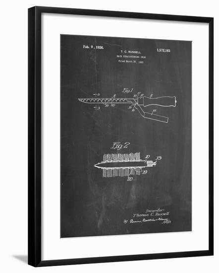 PP595-Chalkboard Curling Iron 1925 Patent Poster-Cole Borders-Framed Giclee Print