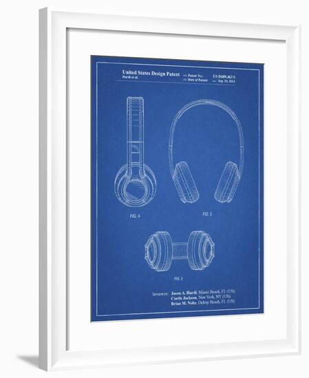 PP596-Blueprint Bluetooth Headphones Patent Poster-Cole Borders-Framed Giclee Print