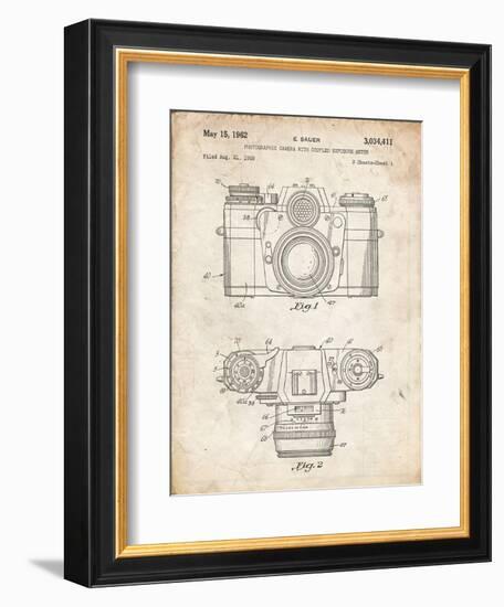 PP6 Vintage Parchment-Borders Cole-Framed Giclee Print