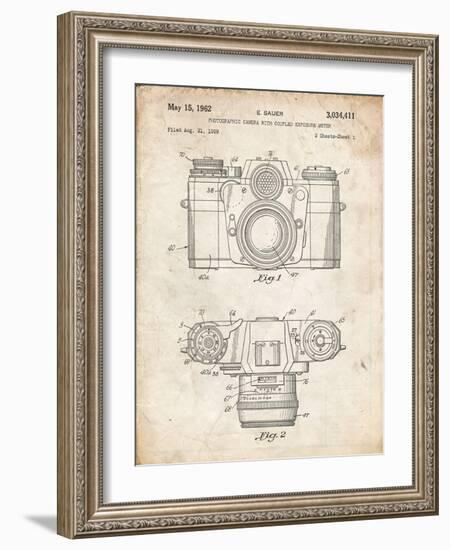 PP6 Vintage Parchment-Borders Cole-Framed Giclee Print