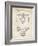 PP6 Vintage Parchment-Borders Cole-Framed Giclee Print