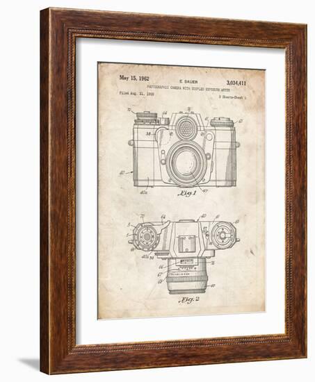 PP6 Vintage Parchment-Borders Cole-Framed Giclee Print