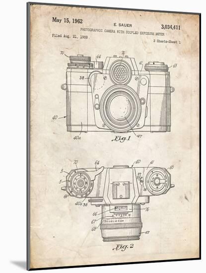 PP6 Vintage Parchment-Borders Cole-Mounted Giclee Print