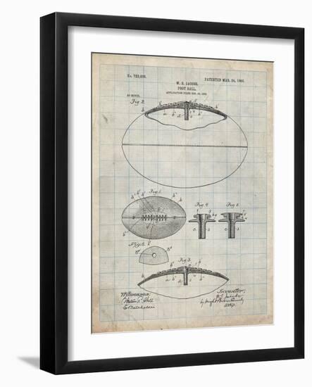 PP601-Antique Grid Parchment Football Game Ball 1902 Patent Poster-Cole Borders-Framed Giclee Print