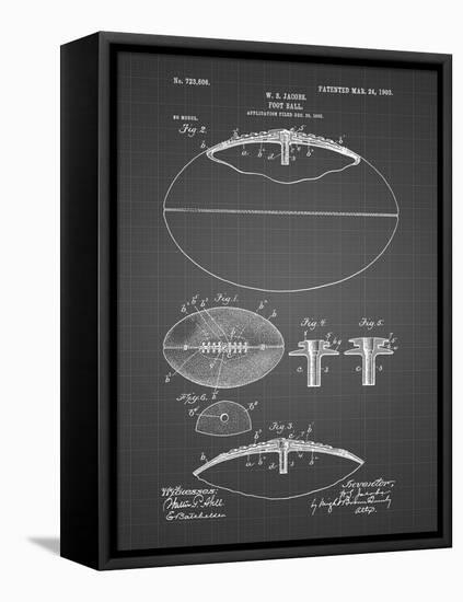 PP601-Black Grid Football Game Ball 1902 Patent Poster-Cole Borders-Framed Premier Image Canvas