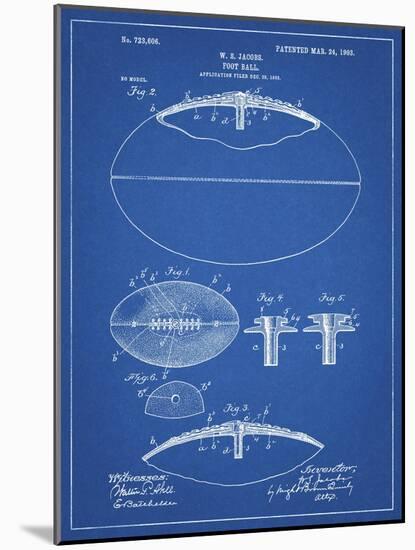 PP601-Blueprint Football Game Ball 1902 Patent Poster-Cole Borders-Mounted Giclee Print