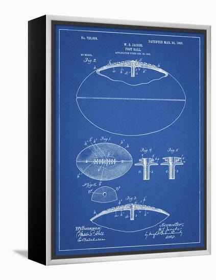 PP601-Blueprint Football Game Ball 1902 Patent Poster-Cole Borders-Framed Premier Image Canvas