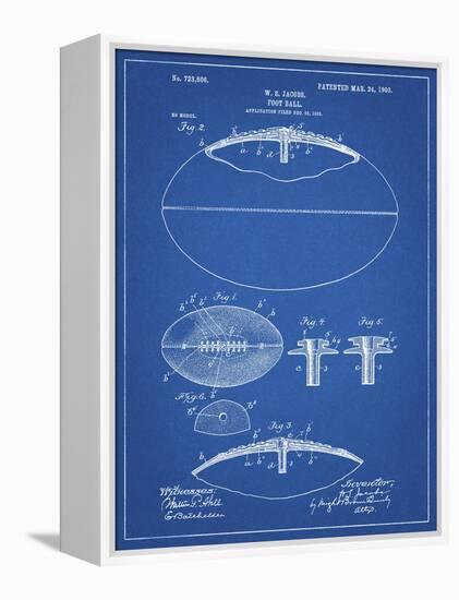 PP601-Blueprint Football Game Ball 1902 Patent Poster-Cole Borders-Framed Premier Image Canvas