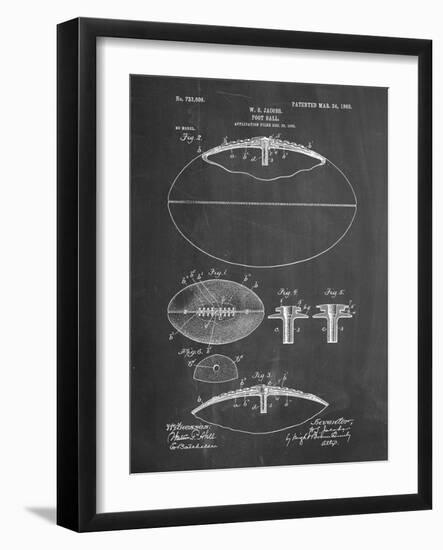 PP601-Chalkboard Football Game Ball 1902 Patent Poster-Cole Borders-Framed Giclee Print