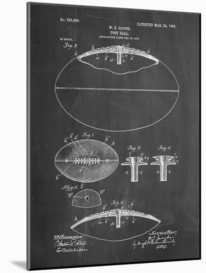 PP601-Chalkboard Football Game Ball 1902 Patent Poster-Cole Borders-Mounted Giclee Print