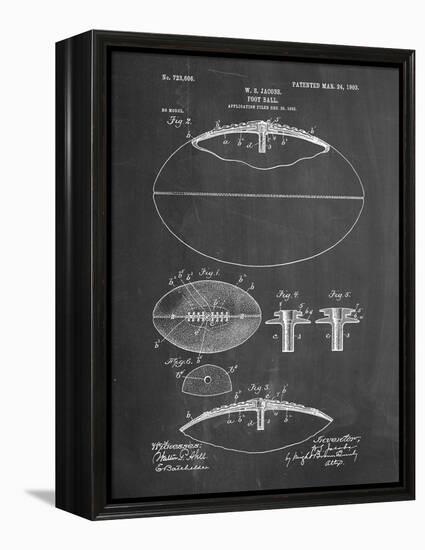 PP601-Chalkboard Football Game Ball 1902 Patent Poster-Cole Borders-Framed Premier Image Canvas