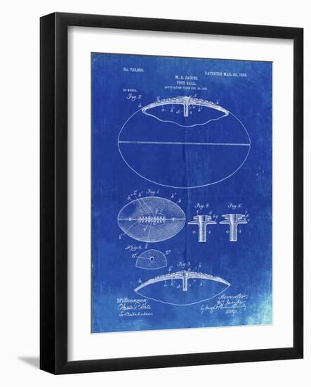 PP601-Faded Blueprint Football Game Ball 1902 Patent Poster-Cole Borders-Framed Giclee Print