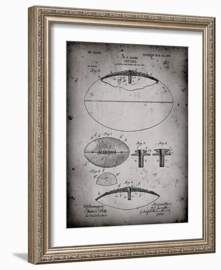 PP601-Faded Grey Football Game Ball 1902 Patent Poster-Cole Borders-Framed Giclee Print