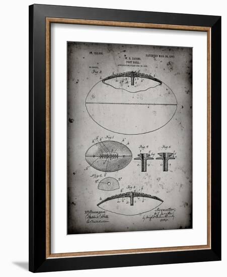 PP601-Faded Grey Football Game Ball 1902 Patent Poster-Cole Borders-Framed Giclee Print