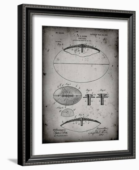 PP601-Faded Grey Football Game Ball 1902 Patent Poster-Cole Borders-Framed Giclee Print