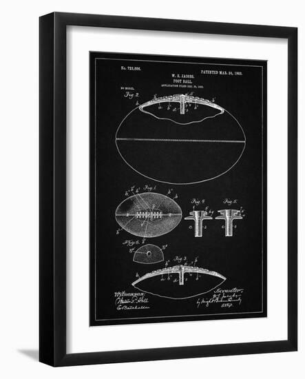 PP601-Vintage Black Football Game Ball 1902 Patent Poster-Cole Borders-Framed Giclee Print