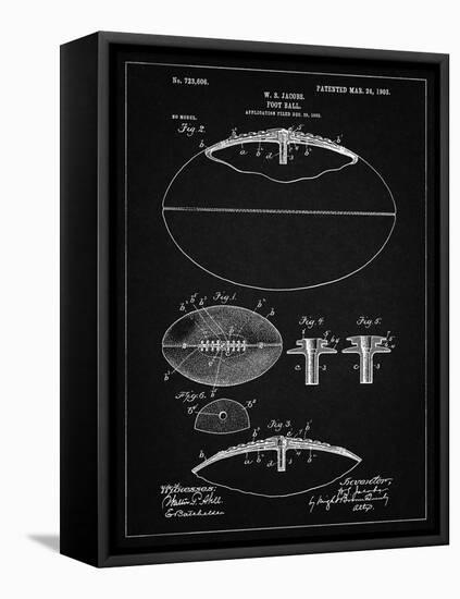 PP601-Vintage Black Football Game Ball 1902 Patent Poster-Cole Borders-Framed Premier Image Canvas