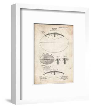 PP601-Vintage Parchment Football Game Ball 1902 Patent Poster-Cole Borders-Framed Giclee Print