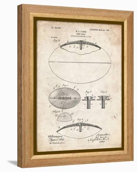PP601-Vintage Parchment Football Game Ball 1902 Patent Poster-Cole Borders-Framed Premier Image Canvas