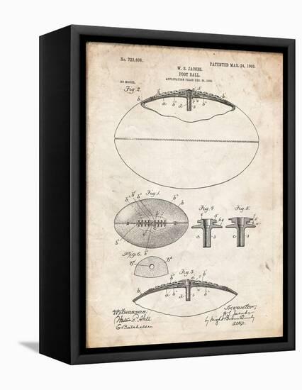 PP601-Vintage Parchment Football Game Ball 1902 Patent Poster-Cole Borders-Framed Premier Image Canvas