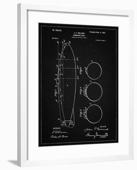 PP602-Vintage Black Holland 1 Submarine Patent Poster-Cole Borders-Framed Giclee Print