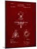 PP609-Burgundy Antique Camera Tripod Head Improvement Patent Poster-Cole Borders-Mounted Giclee Print